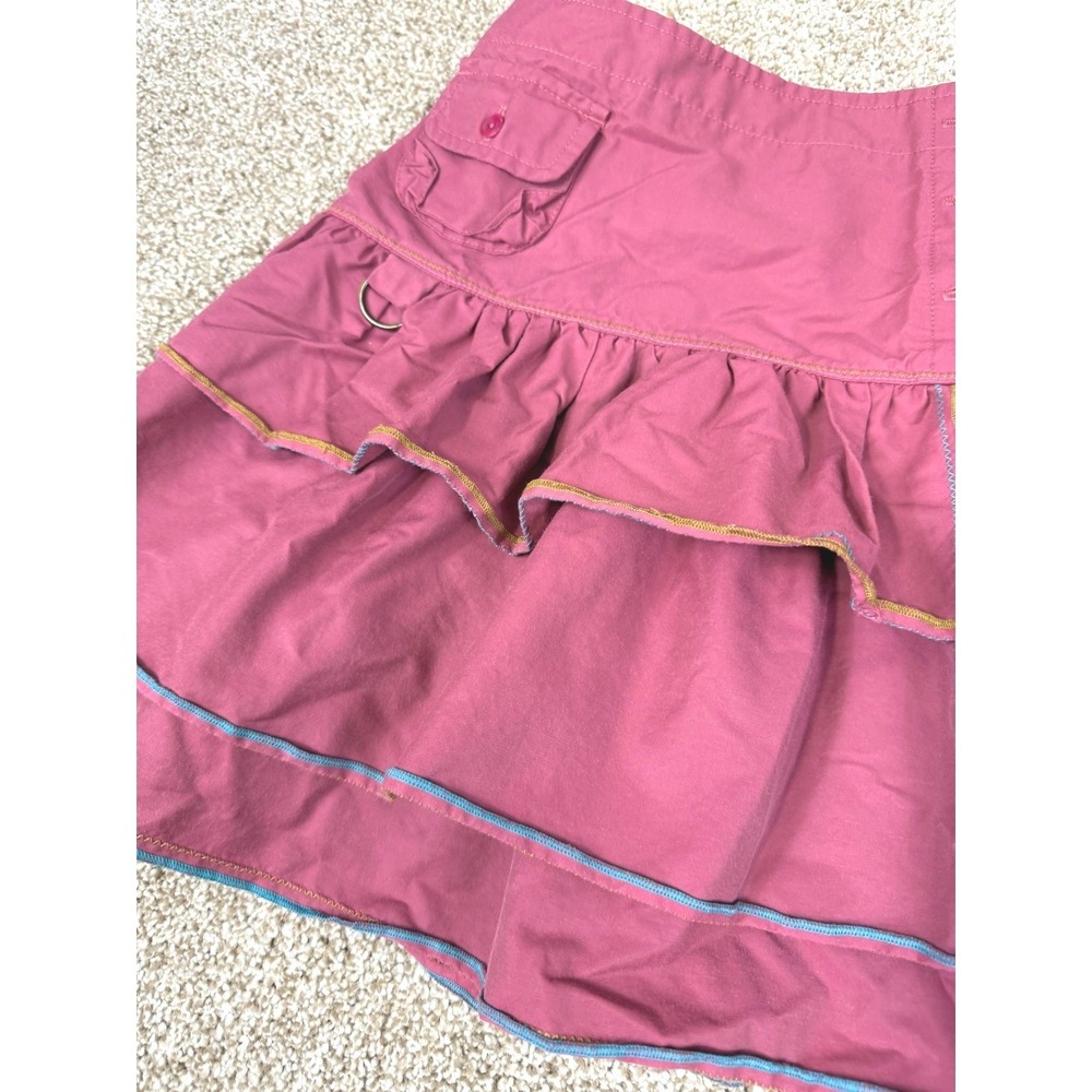 Eliane et Lena Girls Berry Skirt Pink Tiered Ruffle 8 8A French European Boho